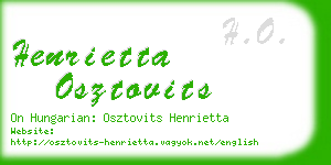 henrietta osztovits business card